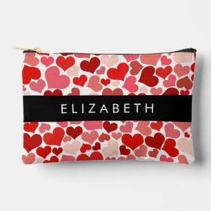 Patroon van harten, rode harten, liefde, Jouw naam Etui