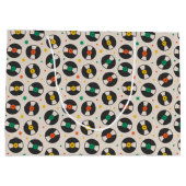 patroon van het coole retro-record groot cadeauzakje (Achterkant)