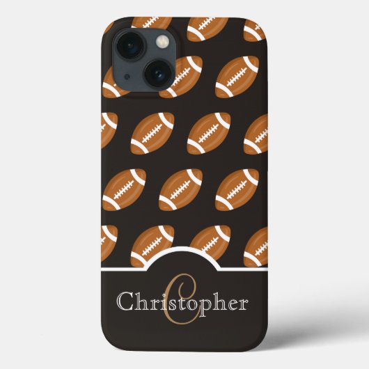 Patroon van het Football van het monogram het Case-Mate iPhone Case (Achterkant)