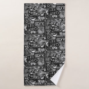 patroon van het mechanisme van het steampunktekenm badhanddoek
