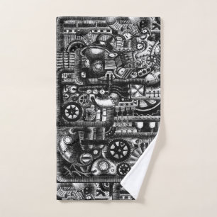 patroon van het mechanisme van het steampunktekenm handdoeken