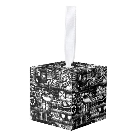 patroon van het mechanisme van het steampunktekenm ornament (Voorkant hoekig)