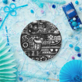 patroon van het mechanisme van het steampunktekenm papieren bordje (Feest)