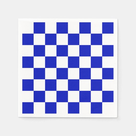 Patroon van het Royal Blue and White Checker Board Servet (Voorkant)