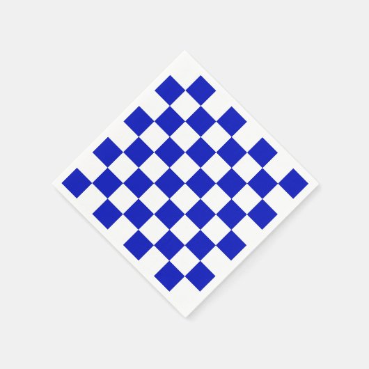 Patroon van het Royal Blue and White Checker Board Servet (Hoek)