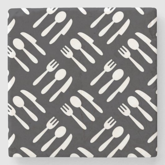 patroon van het vorkspleetmes stenen onderzetter (Voorkant)