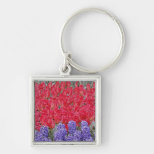 Patroon van hyacinten, tulpen en narcissen, sleutelhanger