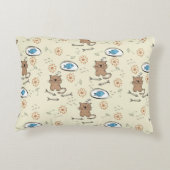 patroon van kat en vis accent kussen (Achterkant)