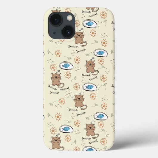 patroon van kat en vis Case-Mate iPhone case (Achterkant)