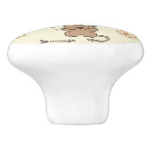 patroon van kat en vis keramische knop (Zijkant)