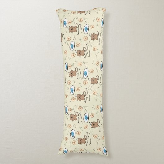 patroon van kat en vis lichaamskussen (Voorkant Verticaal)