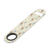 patroon van kat en vis speed flessenopener (Achterkant Gekanteld)