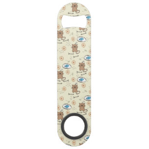 patroon van kat en vis speed flessenopener