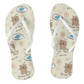 patroon van kat en vis teenslippers (Voetbed)
