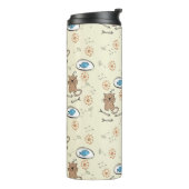 patroon van kat en vis thermosbeker (Gedraaid links)