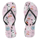 patroon van katten en bloemen teenslippers (Voetbed)