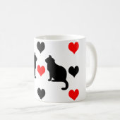 patroon van katten en harten koffiemok (Voorkant rechts)
