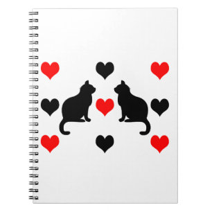 patroon van katten en harten notitieboek