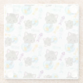 Patroon van katten, kattenkatten, Kittens, vis Glazen Onderzetter (Achterkant)