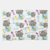 Patroon van katten, kattenkatten, Kittens, vis Theedoek (Horizontaal)