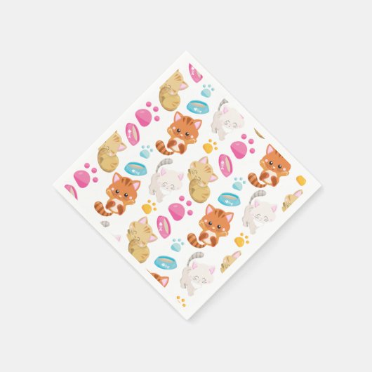 Patroon van katten, Mooie katten, Kitten, Kittens, Servet (Hoek)