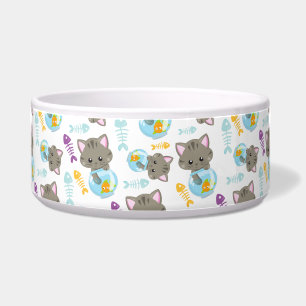 Patroon Van Katten, Mooie Katten, Kittens, Vissen Voerbakje
