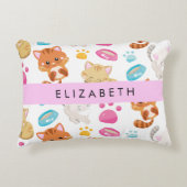 Patroon van katten, schattige katten, Kat, poten,  Accent Kussen (Voorkant)