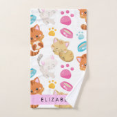 Patroon van katten, schattige katten, Kat, poten, Bad Handdoek (Handdoek)