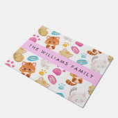 Patroon van katten, schattige katten, Kat, poten,  Deurmat (Schuin)