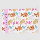 Patroon van katten, schattige katten, Kat, poten,  Golfhanddoek (Horizontaal)