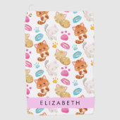 Patroon van katten, schattige katten, Kat, poten,  Golfhanddoek (Voorkant)
