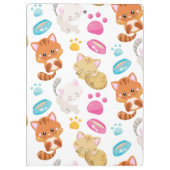 Patroon van katten, schattige katten, Kat, poten,  Klembord (Achterkant)