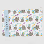 Patroon van katten, schattige katten, kittens, Jou Golfhanddoek (Horizontaal)