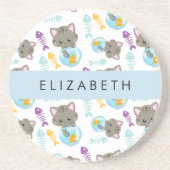 Patroon van katten, schattige katten, kittens, Jou Zandsteen Onderzetter (Voorkant)