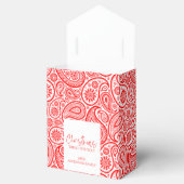 patroon van kerstrode en witte paisley bedankdoosjes (Geopend)