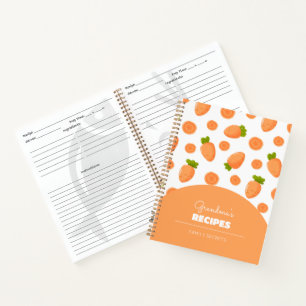 Patroon van kleine worteltjes en plakjes Receptenb Notitieboek