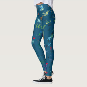 Patroon van kleurrijke initialen gepersonaliseerd  leggings