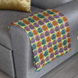 Patroon van kleurrijke uilengezichten fleece deken