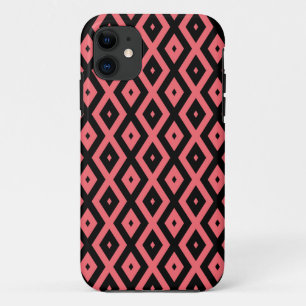 patroon van koraal en zwarte diamant iPhone 11 hoesje