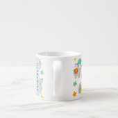 Patroon van lama's, alpaca's, bloemen, Jouw naam Espresso Kop (Achterkant)