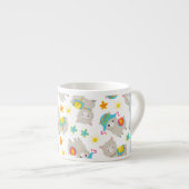 Patroon van lama's, alpaca's, bloemen, Jouw naam Espresso Kop (Voorkant rechts)