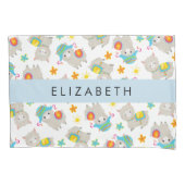 Patroon van lama's, alpaca's, bloemen, Jouw naam Kussensloop (Voorkant)