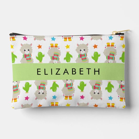 Patroon van lama's, alpaca's, cactus, Jouw naam Etui (Achterkant)