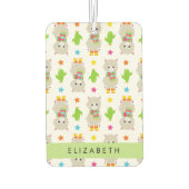 Patroon van lama's, alpaca's, cactus, Jouw naam Luchtverfrisser (Achterkant)