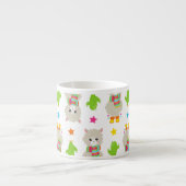 Patroon van lama's, Cute Llamas, Alpacas, Cactus Espresso Kop (Voorkant)