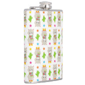 Patroon van lama's, Cute Llamas, Alpacas, Cactus Heupfles (Rechts)