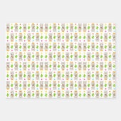 Patroon van lama's, Cute Llamas, Alpacas, Cactus Inpakpapier Vel (Voorkant 3)