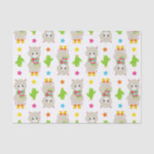 Patroon van lama's, Cute Llamas, Alpacas, Cactus Tissuepapier (Voorkant)