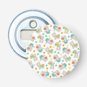 Patroon van lama's, schildlama's, alpaca's, bloeme button flesopener