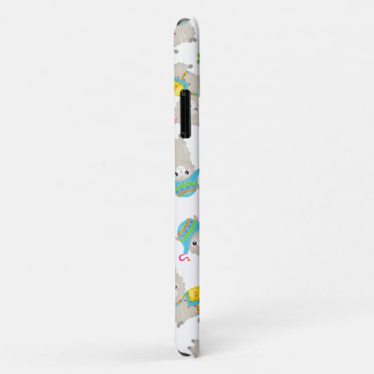 Patroon van lama's, schildlama's, alpaca's, bloeme Case-Mate iPhone case (Achterkant/rechts)